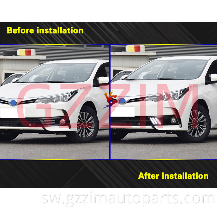 Sehemu za gari za gari wakati wa mchana zinazoendesha taa za LED DRL kwa Corolla 2017-2018